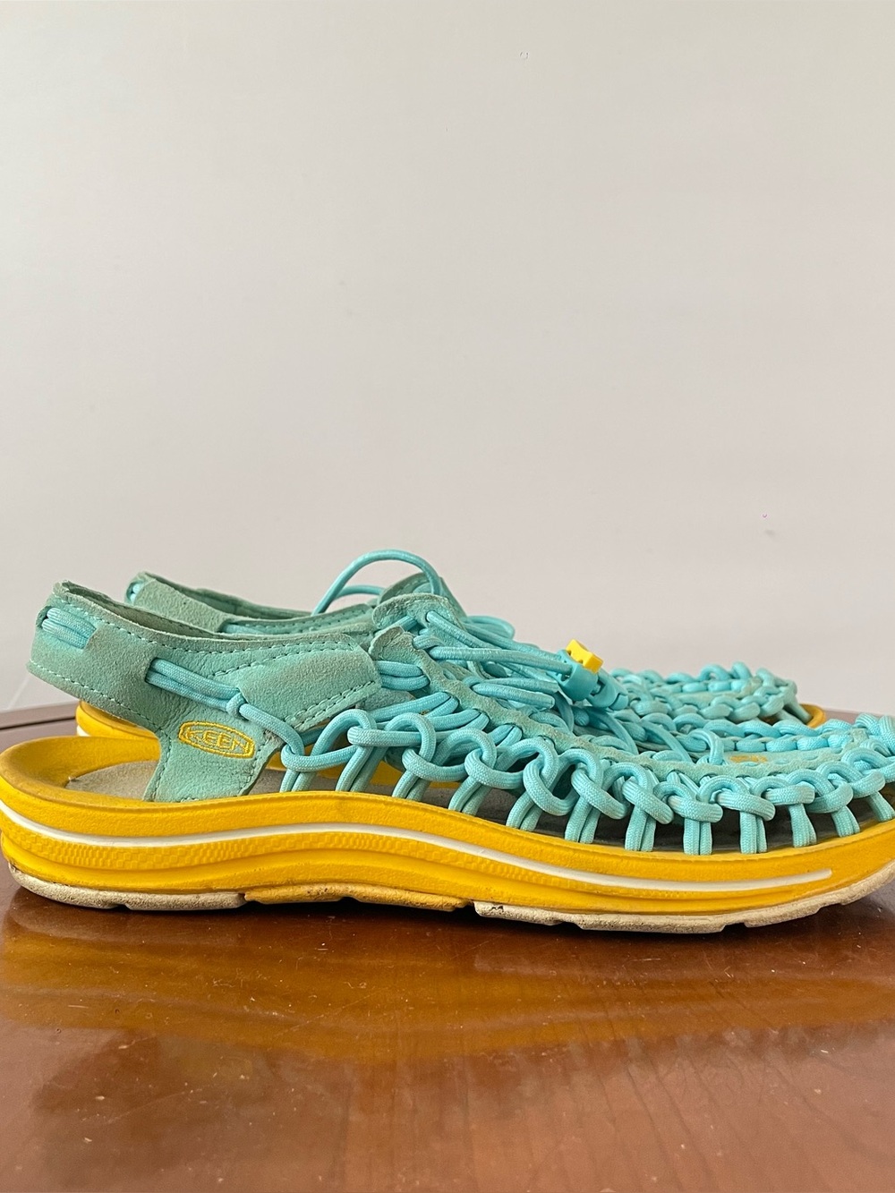 KEEN UNEEK Turquoise Woven Cord Sandals | US 7